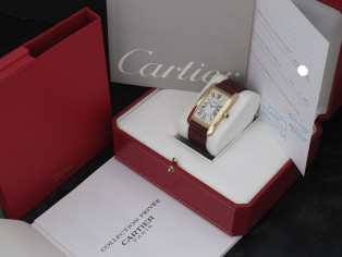 CARTIER americane  mecanique yellow gold 18k CPCP full set & Collector  Tank