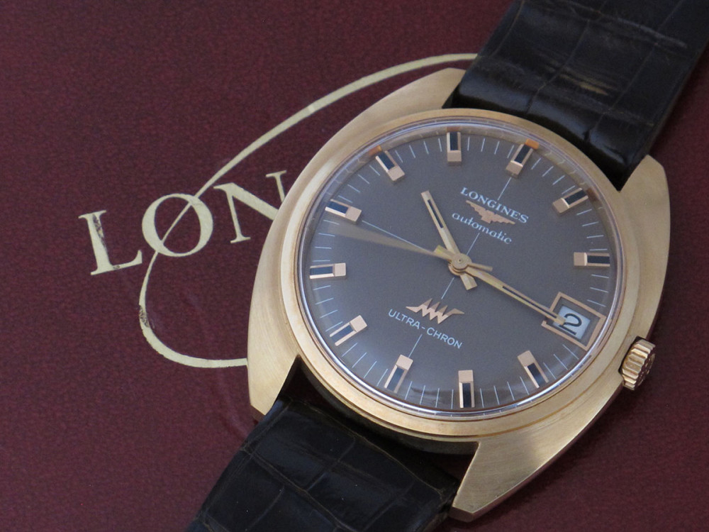 LONGINES Rose gold 18k original box & paper N.O.S. Ultra-Chron