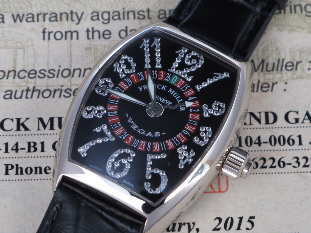 FRANCK MULLER Vegas White gold diamonds numeral dial full set  Cintrée curvex